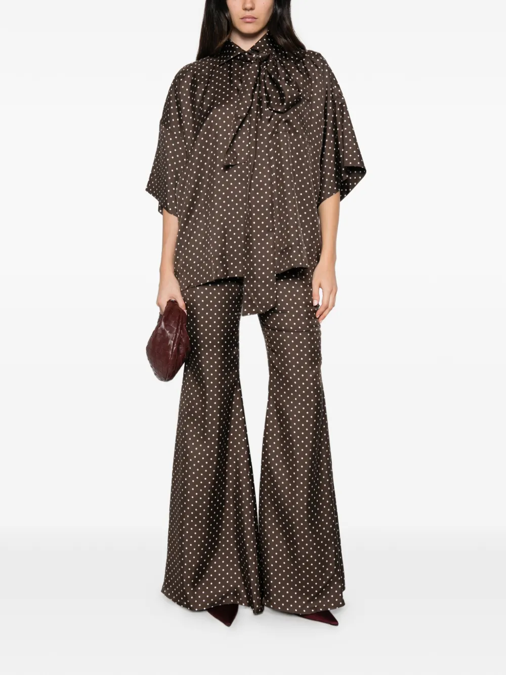 Françoise Zaoua flared broek Bruin