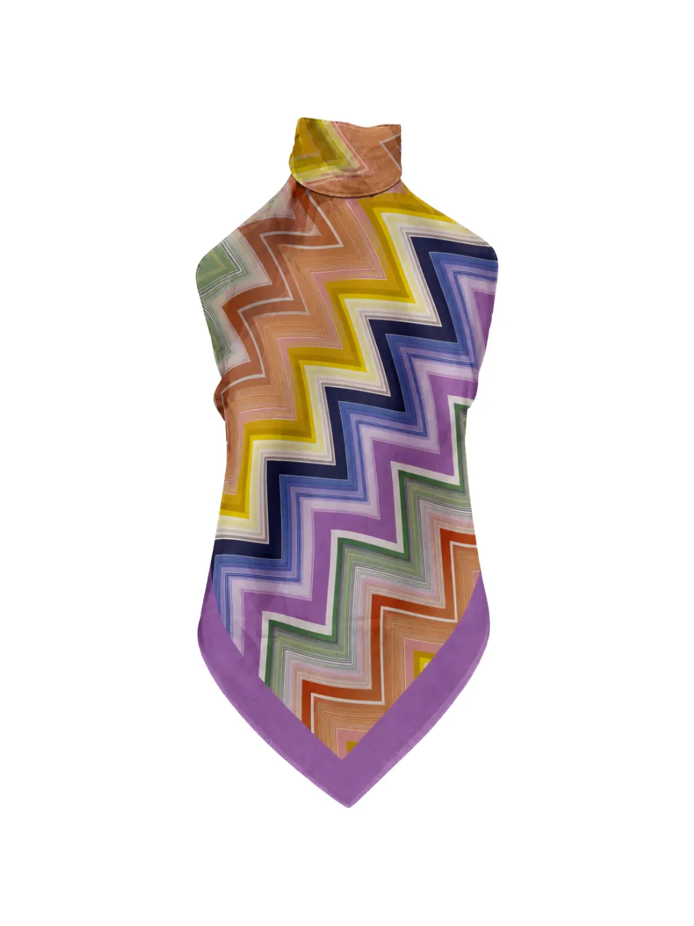 Missoni zigzag-print halterneck cotton blouse - Violett