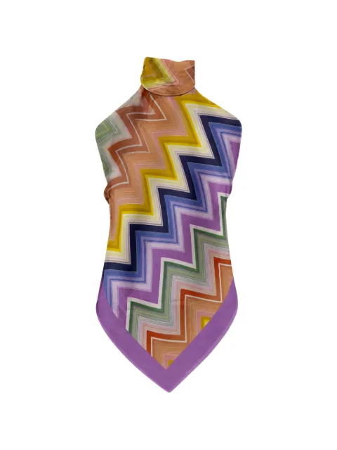 Missoni zigzag-print halterneck cotton blouse