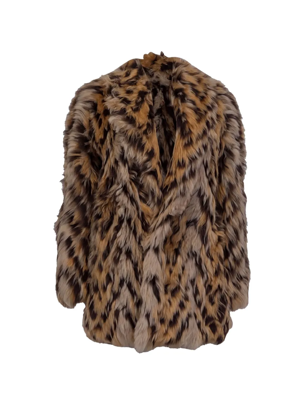 Saint Laurent Pre-Owned leopard-print oversized coat - Marrone