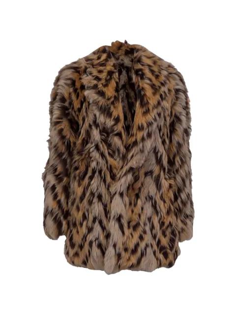 Saint Laurent Pre-Owned leopard-print oversized coat