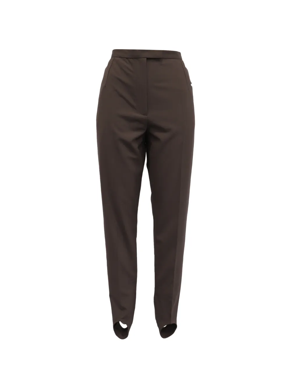 Dries Van Noten Pre-Owned pantalon en crêpe à détails de sous-pieds - Marron