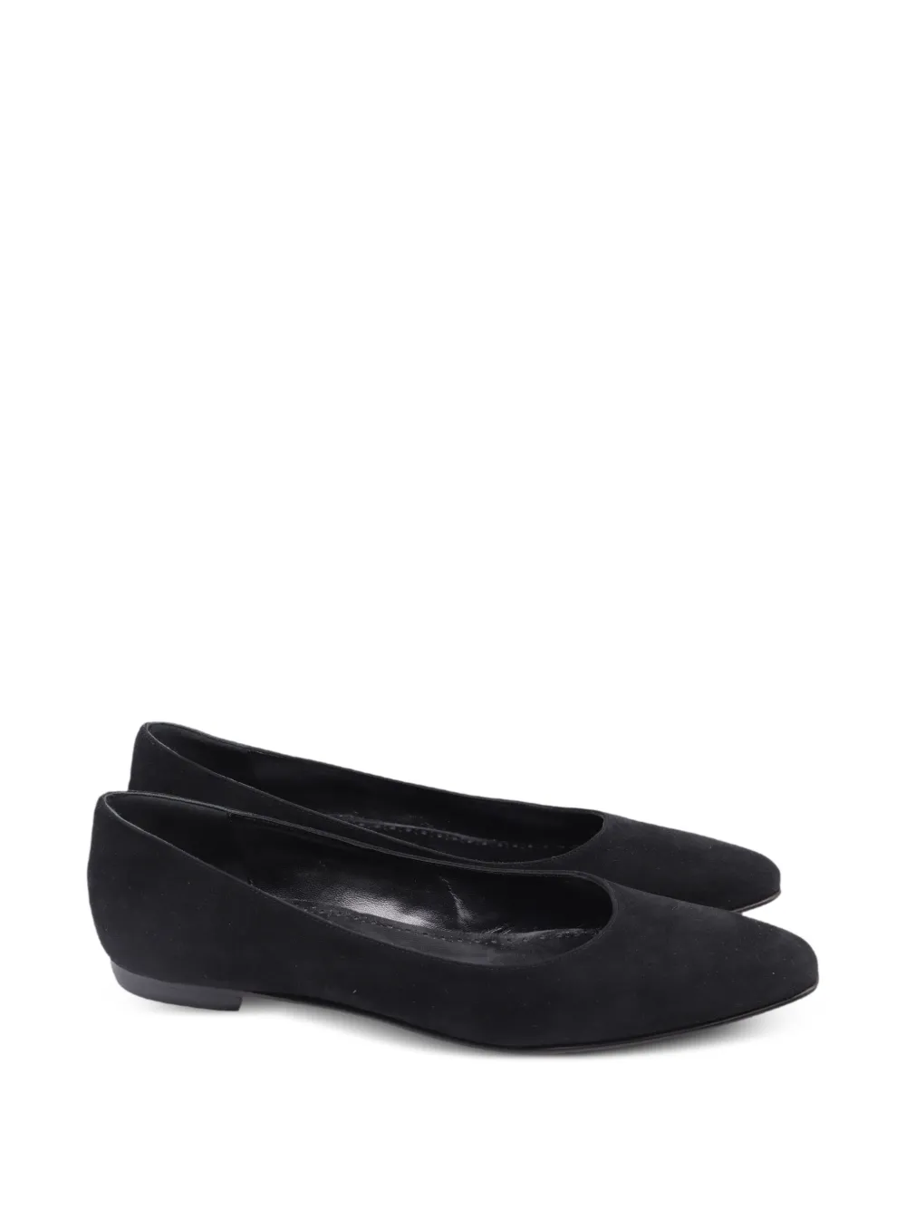 Manolo Blahnik Gelista suede ballet flats - Nero