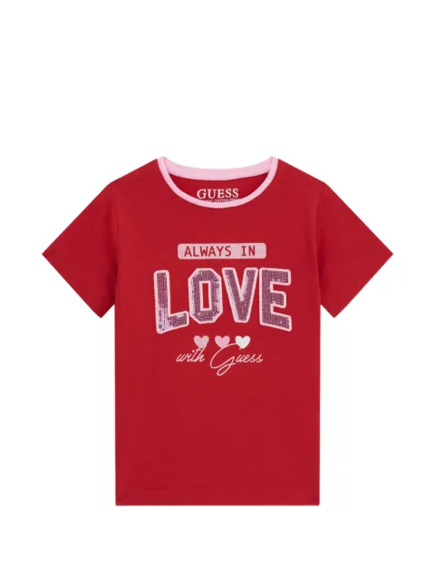 guess kids sequin-embellished logo T-shirt