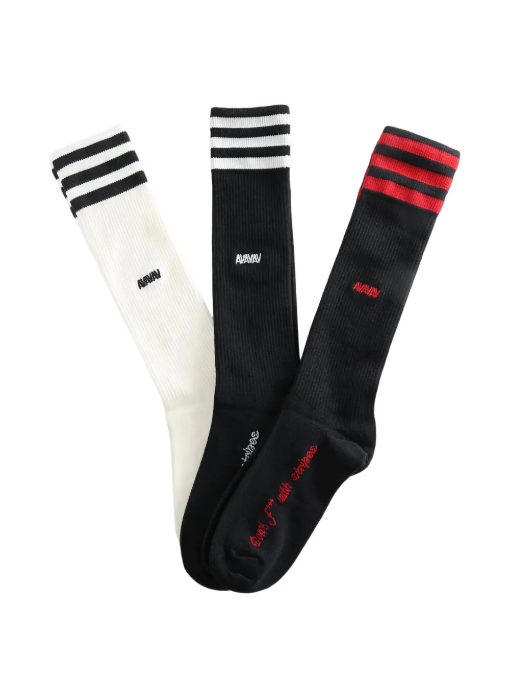 adidas logo-embroidered striped socks - Bianco
