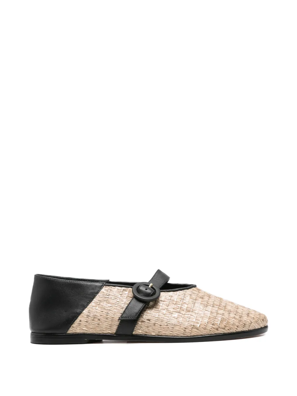 AMMB MILANO woven buckle-fastening ballet flats - Nude