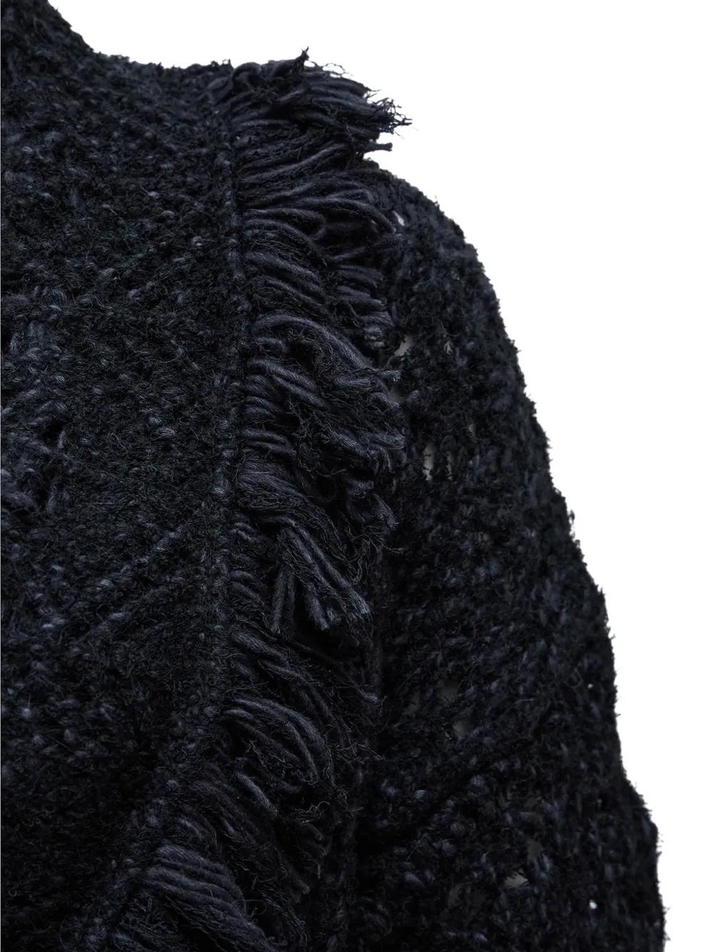 Alanui fringe-trim belted cardigan Zwart
