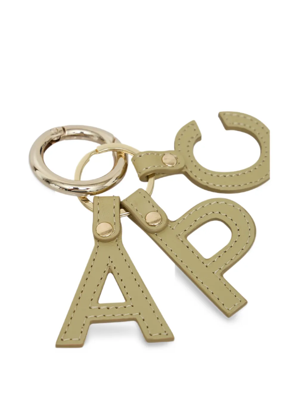 A.P.C. logo-charm leather keyring Beige