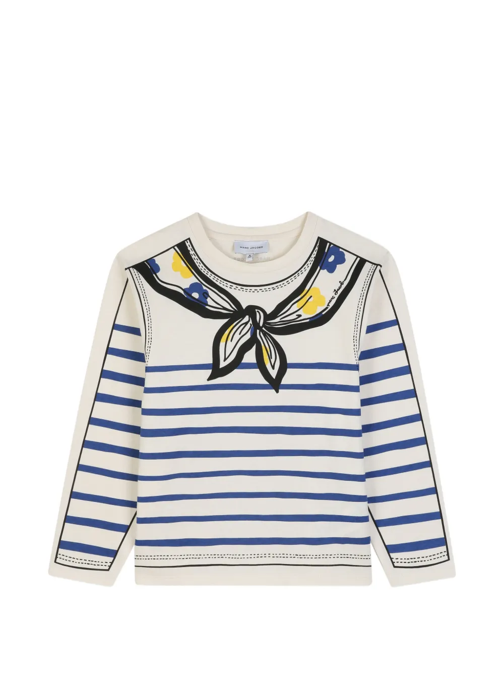 Marc Jacobs Kids T-shirt Trompe-l'oeil a righe - Toni neutri