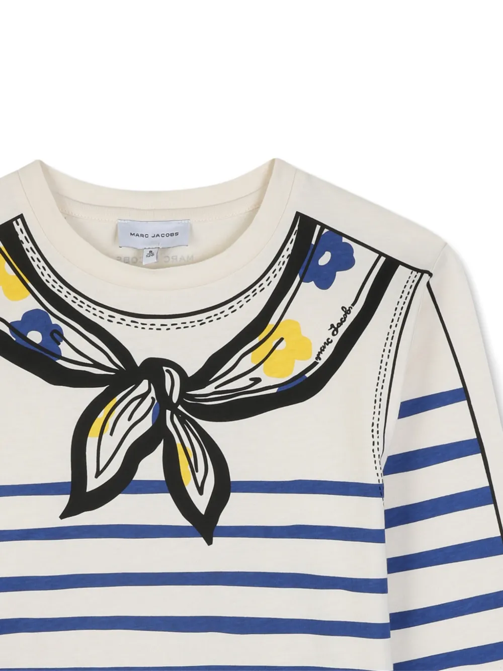 Marc Jacobs Kids Trompe-l'oeil gestreept T-shirt Beige