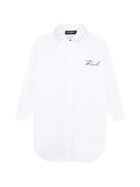 Karl Lagerfeld Kids stud-embellished logo-print shirt dress