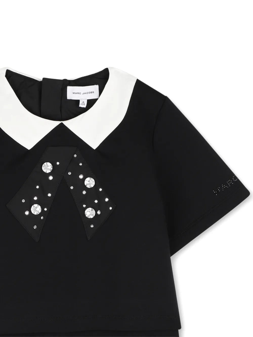Marc Jacobs Kids Jurk verfraaid met kristallen en Peter Pan-kraag Zwart