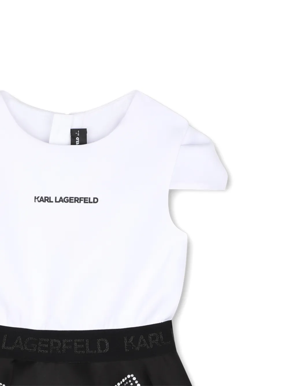 Karl Lagerfeld Kids Jurk verfraaid met stras Zwart
