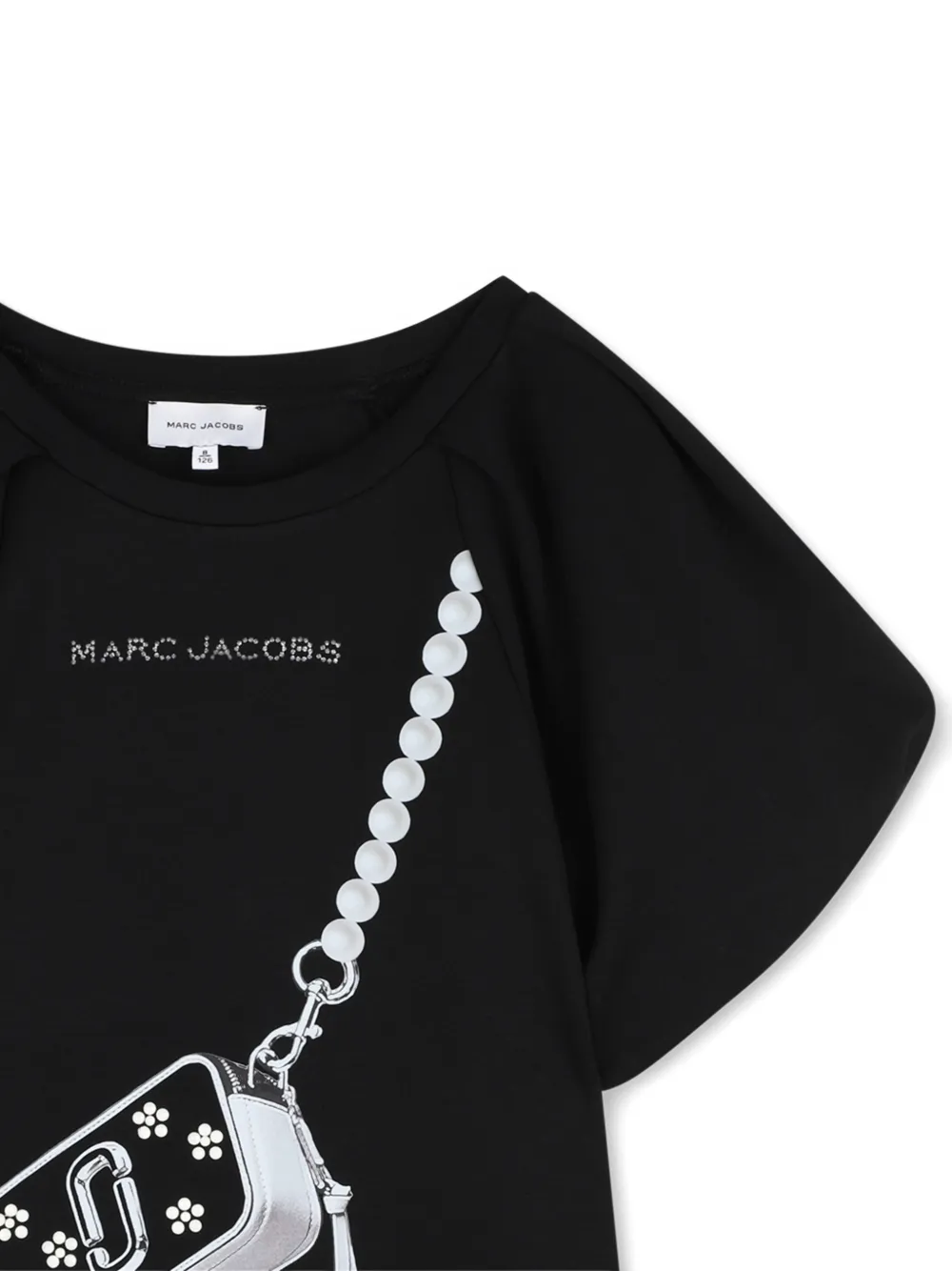 Marc Jacobs Kids Jurk met pofmouwen en print Zwart