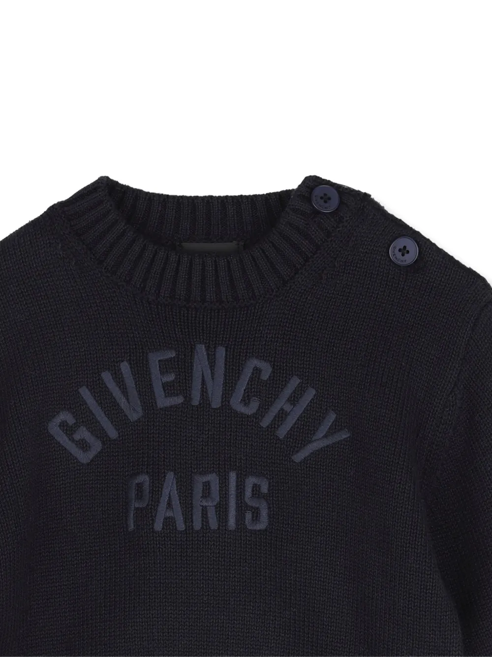 Givenchy Kids Trui met knoopsluiting en geborduurd logo Blauw