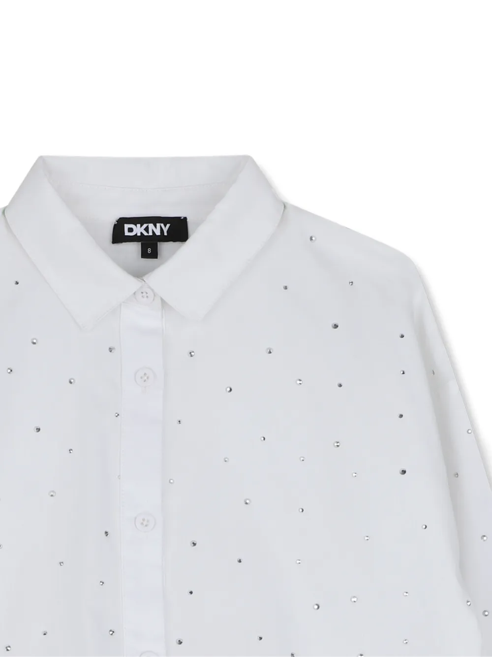 Dkny Kids Shirt met geplooide achterkant verfraaid met kristallen Wit