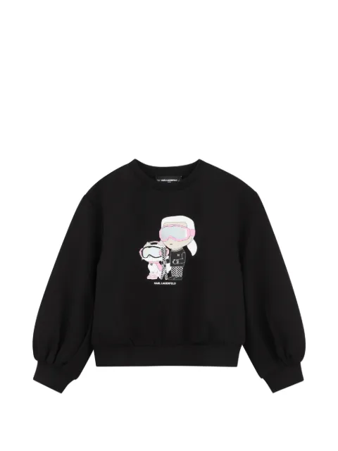 Karl Lagerfeld Kids graphic-print balloon-sleeve sweater