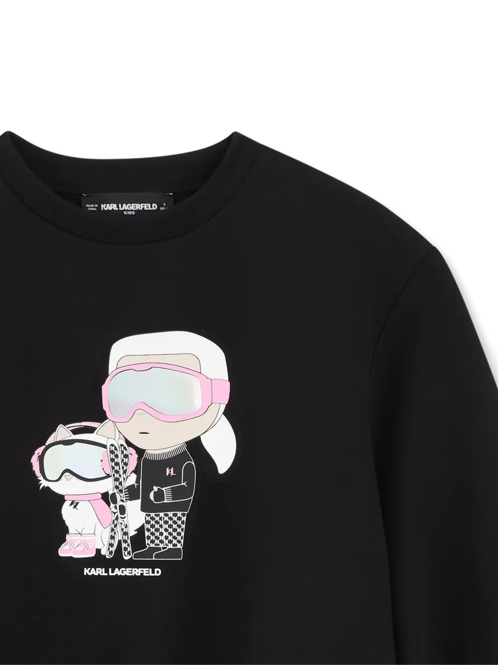 Karl Lagerfeld Kids grafische prints trui met ballonmouwen Zwart