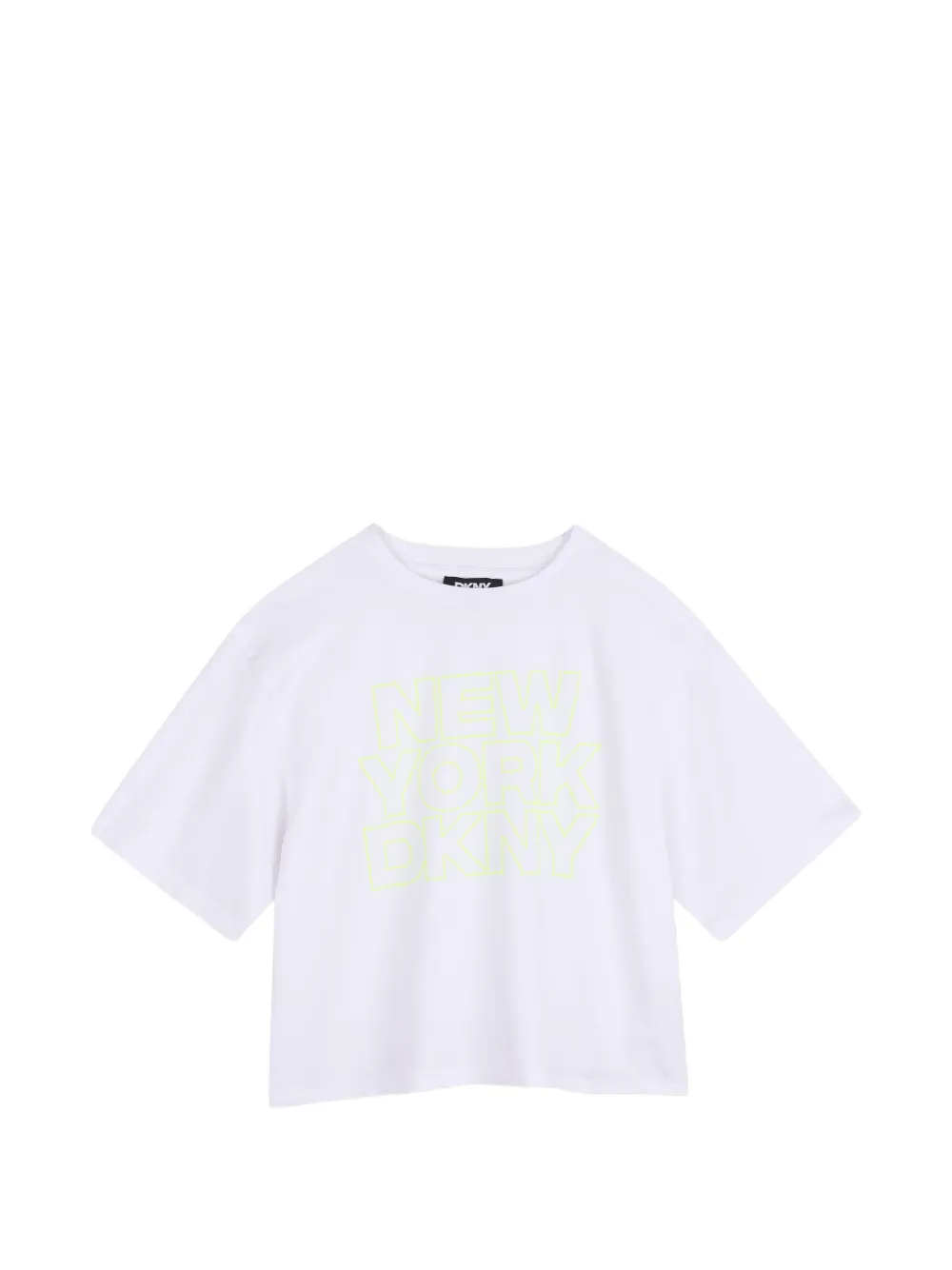 Dkny Kids T-shirt crop con stampa - Bianco