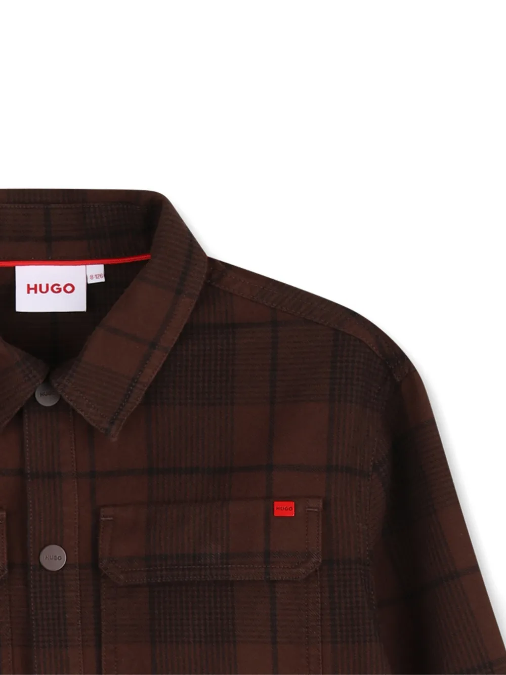 HUGO KIDS Geruit shirt Bruin