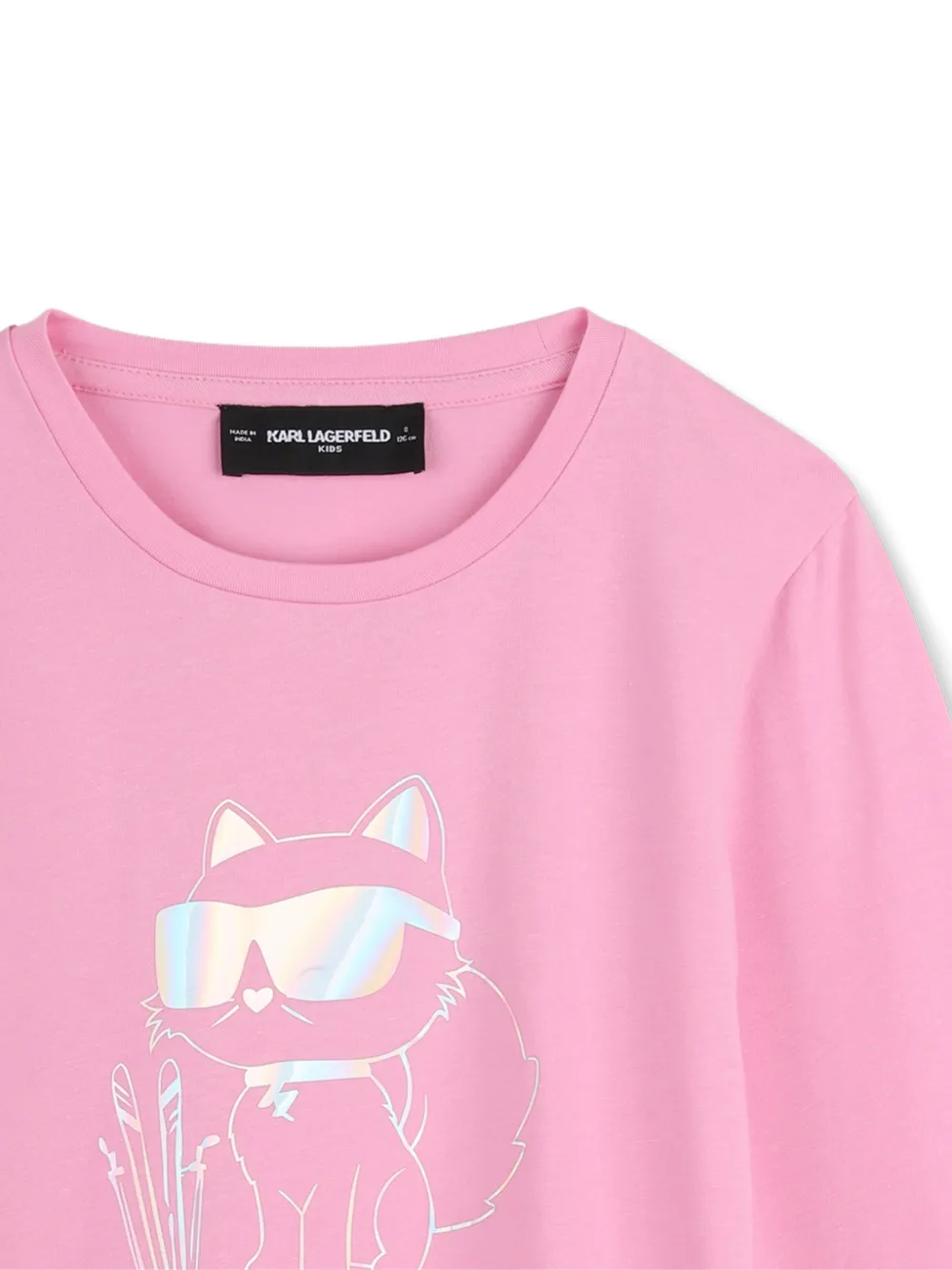 Karl Lagerfeld Kids T-shirt met grafische print Roze