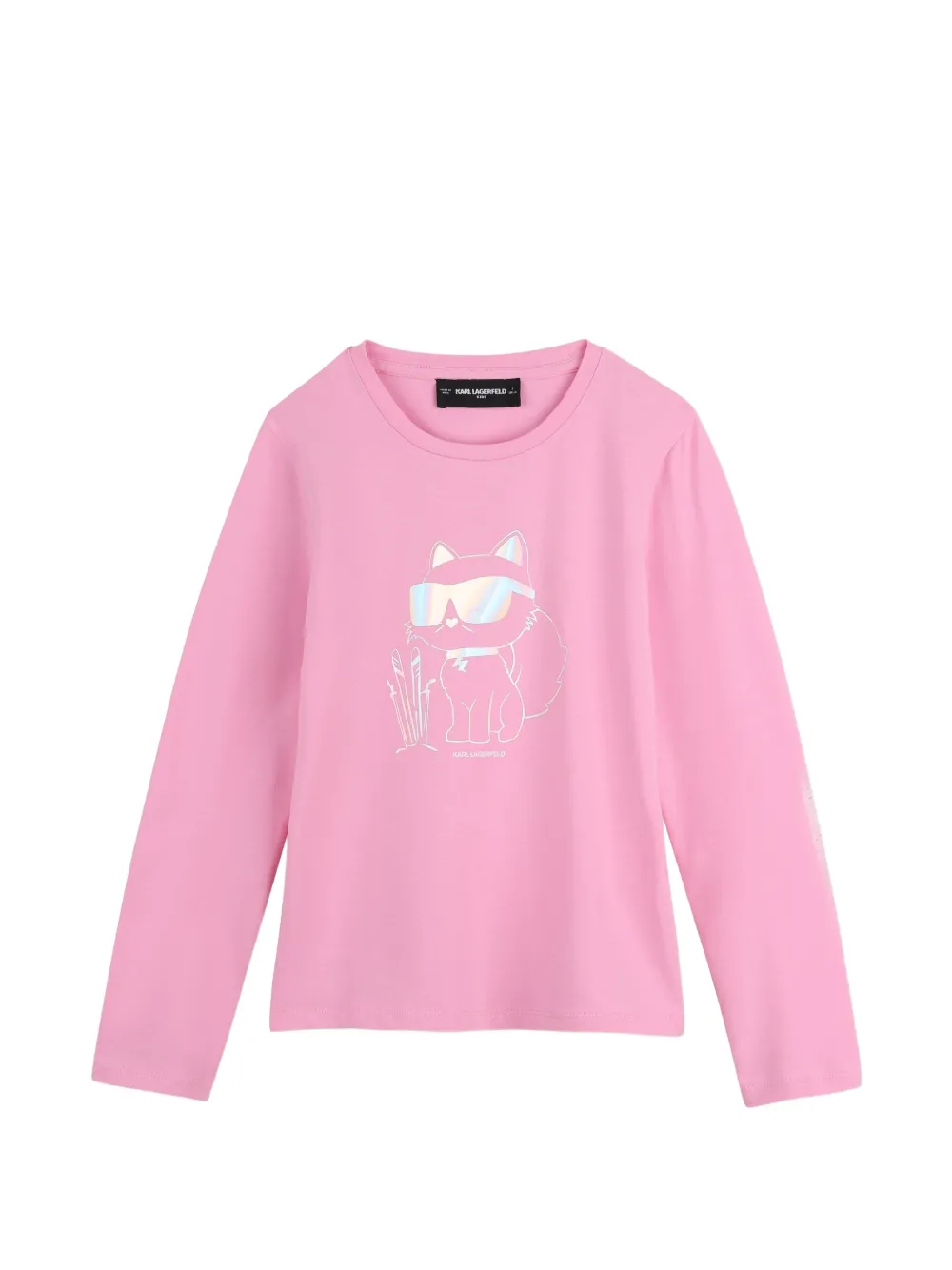 Karl Lagerfeld Kids T-shirt con stampa grafica e maniche lunghe - Rosa