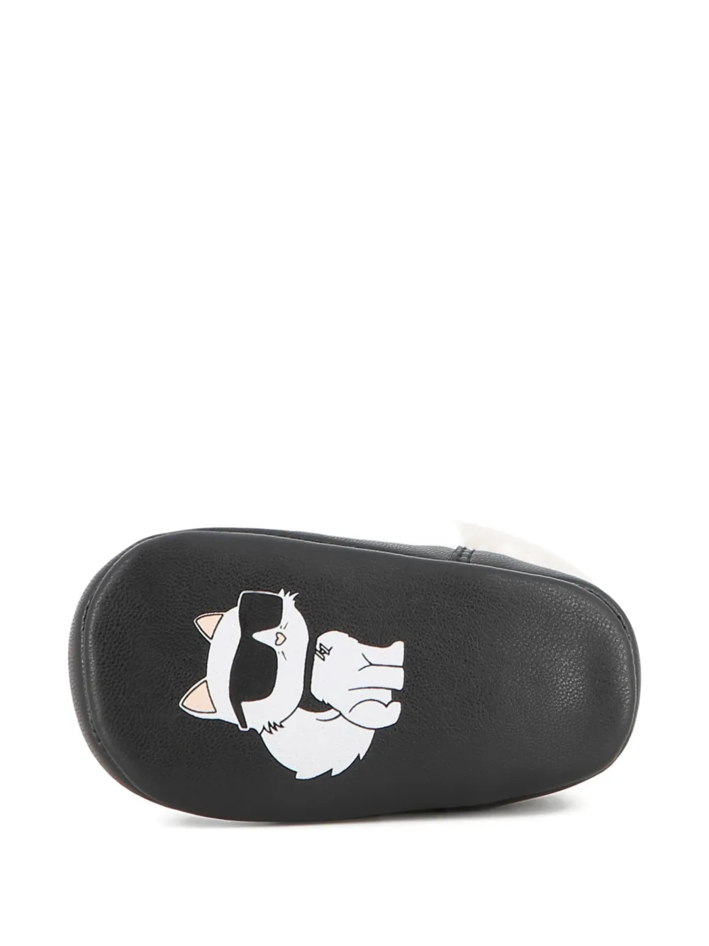 Karl Lagerfeld Kids Slofjes van imitatielamswol met logo-veters Beige