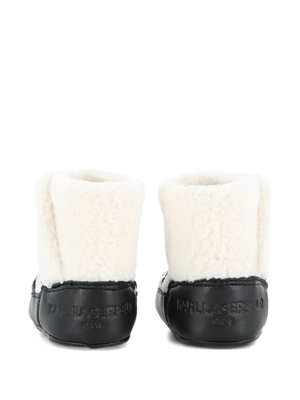 Karl Lagerfeld Kids Slofjes van imitatielamswol met logo-veters Beige