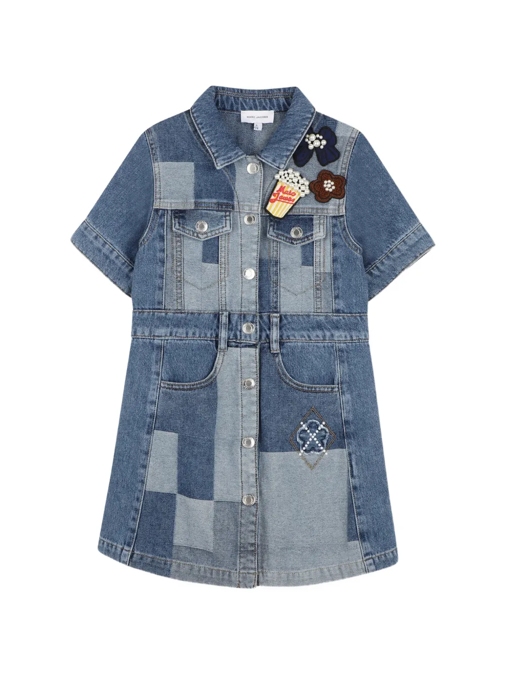 Marc Jacobs Kids Abito con design patchwork - Blu