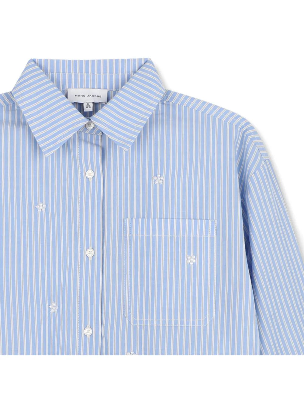 Marc Jacobs Kids Gestreept shirt verfraaid met kralen Blauw