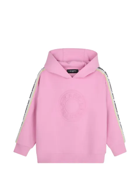 Karl Lagerfeld Kids logo-embossed side-stripe hoodie