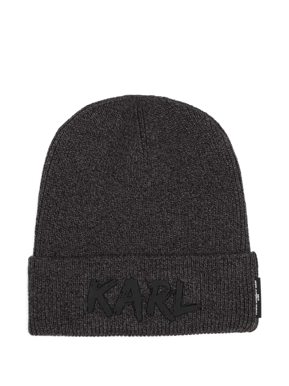 Karl Lagerfeld Kids Berretto a coste con applicazione - Grigio