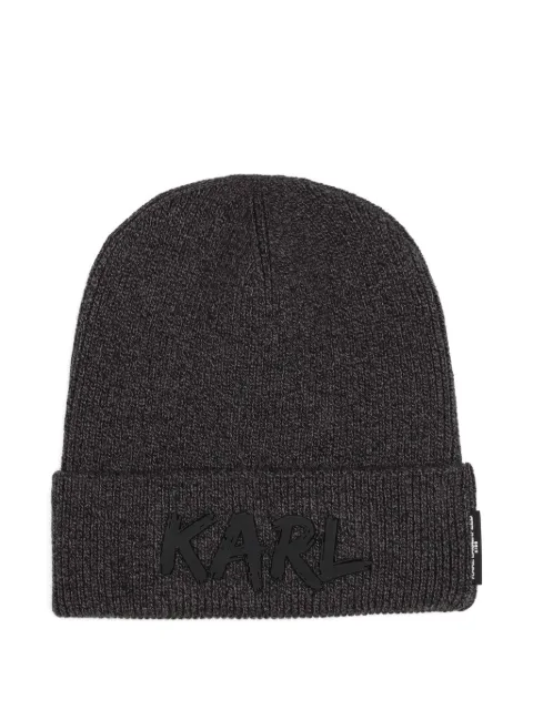 Karl Lagerfeld Kids gorro tejido con parche del logo