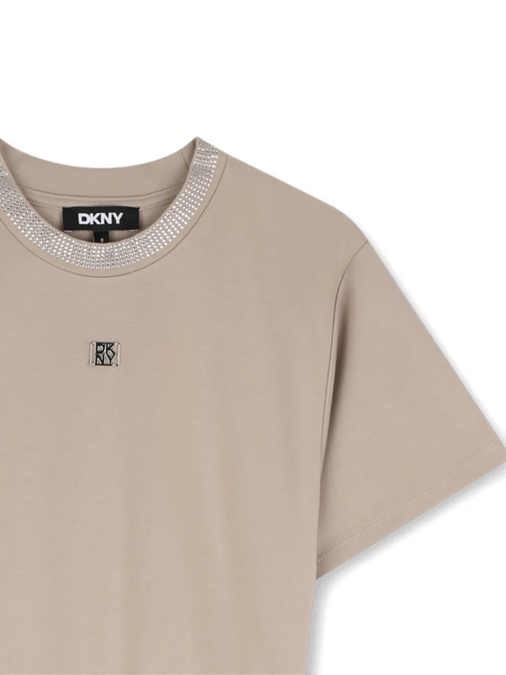 Dkny Kids Asymmetrische jurk met stras Beige