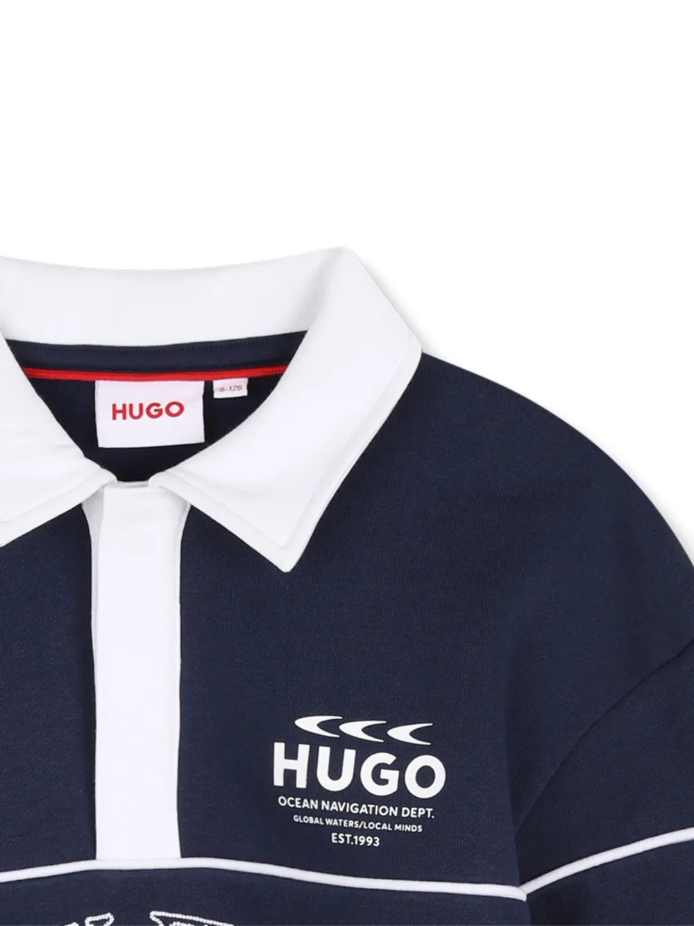 HUGO KIDS Poloshirt met logoprint Blauw