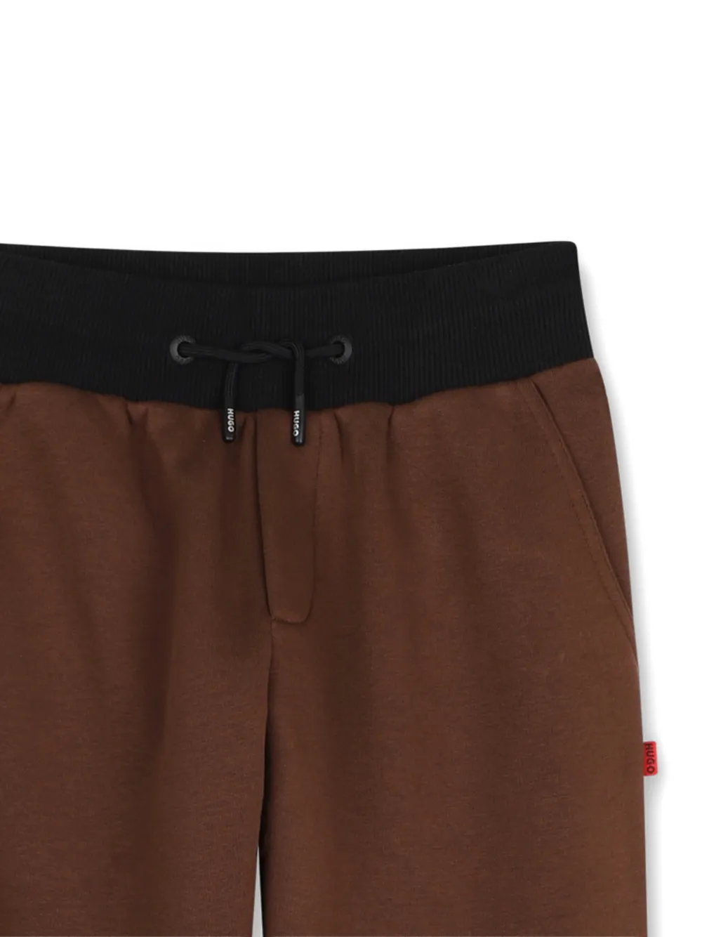 HUGO KIDS Trainingsbroek met logo-patch en vlakken Bruin