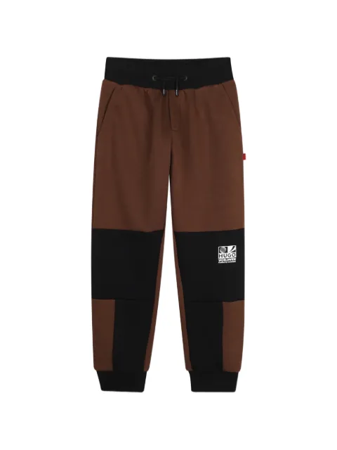 HUGO KIDS logo-patch panelled track pants