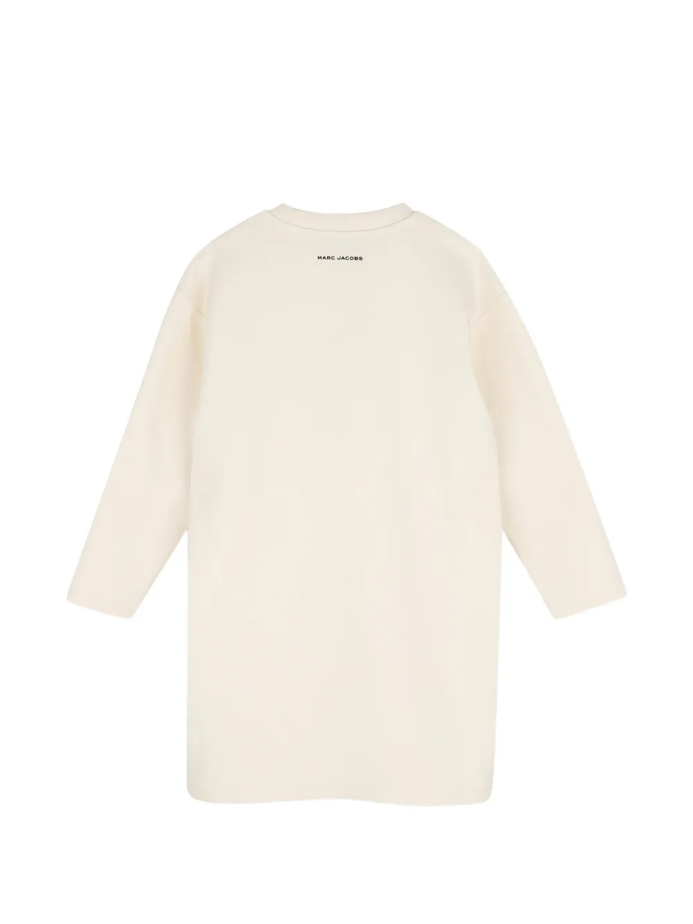 Marc Jacobs Kids Gestreepte jurk met trompe-l'oeil print Beige