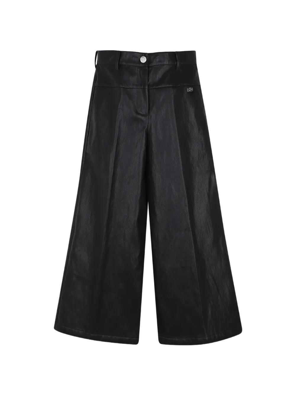 Dkny Kids Pantaloni a gamba ampia con placca logo - Nero