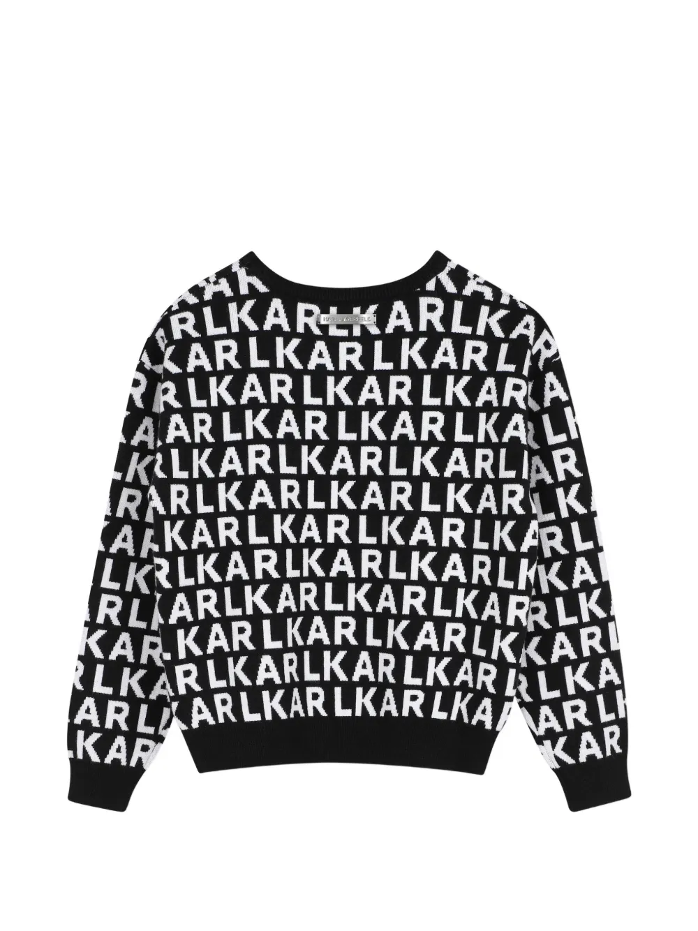 Karl Lagerfeld Kids Trui met intarsia logo Zwart