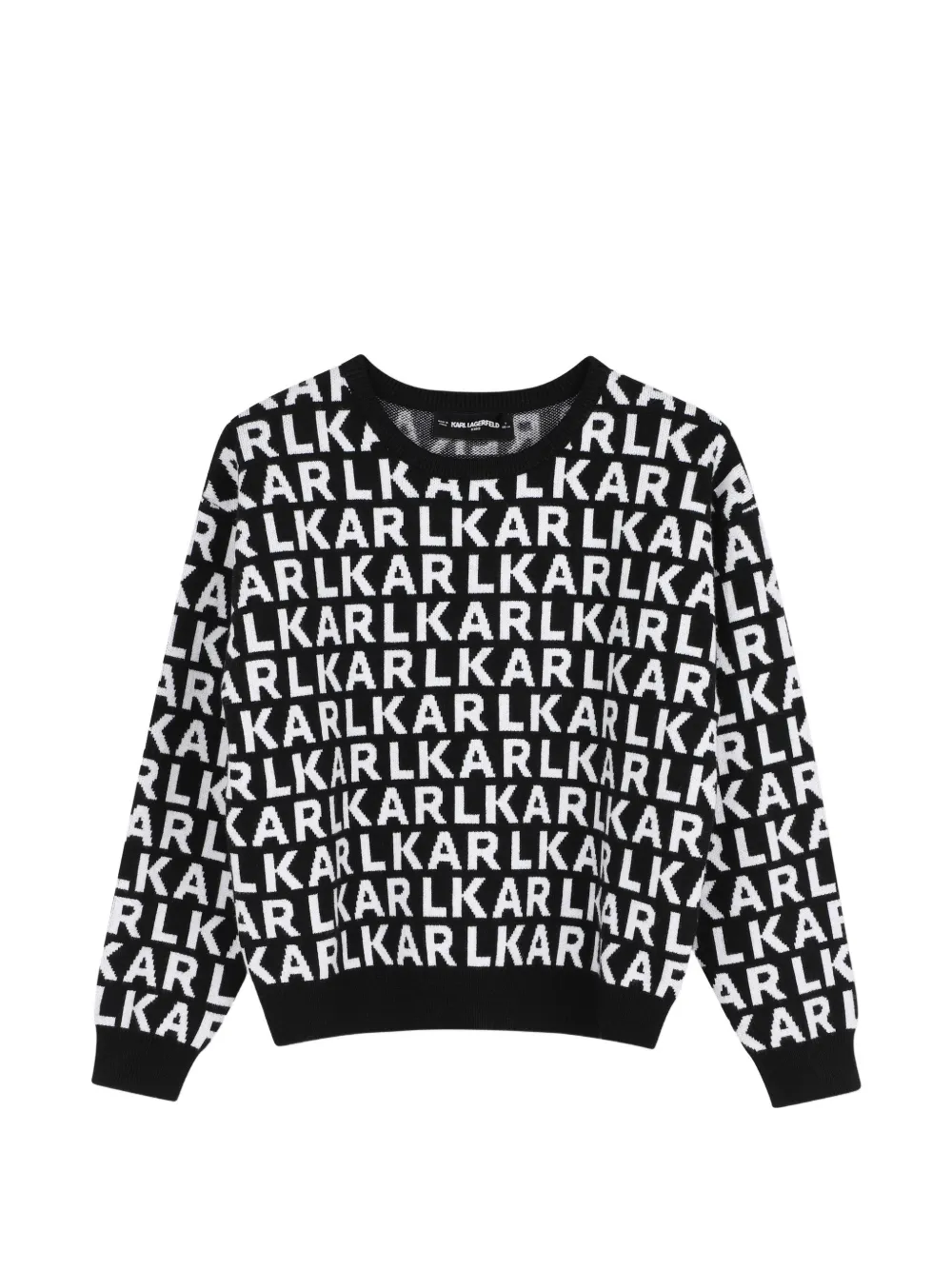 Karl Lagerfeld Kids Maglione con logo a intarsi - Nero