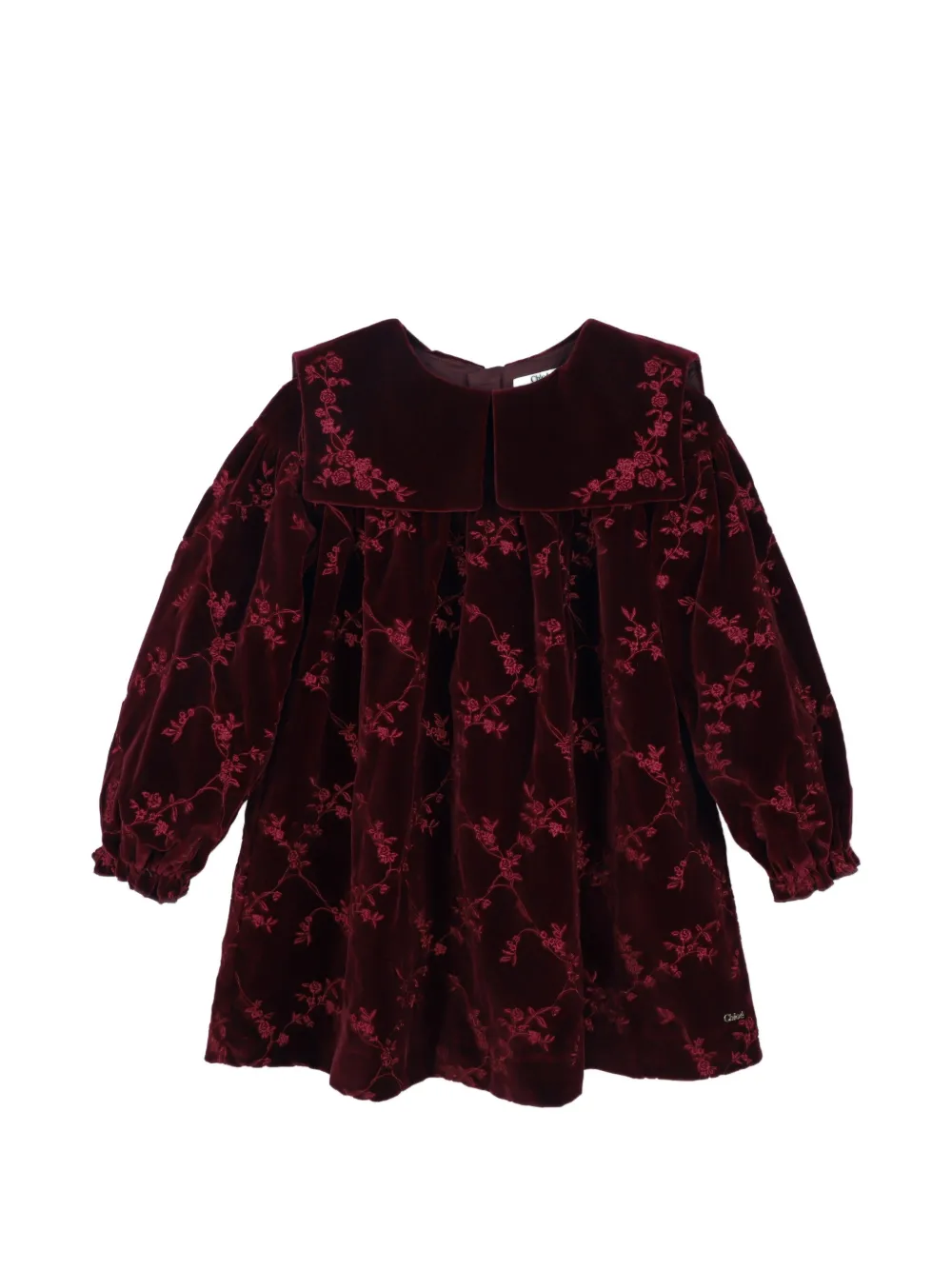 Chloé Kids Abito con ricamo - Rosso
