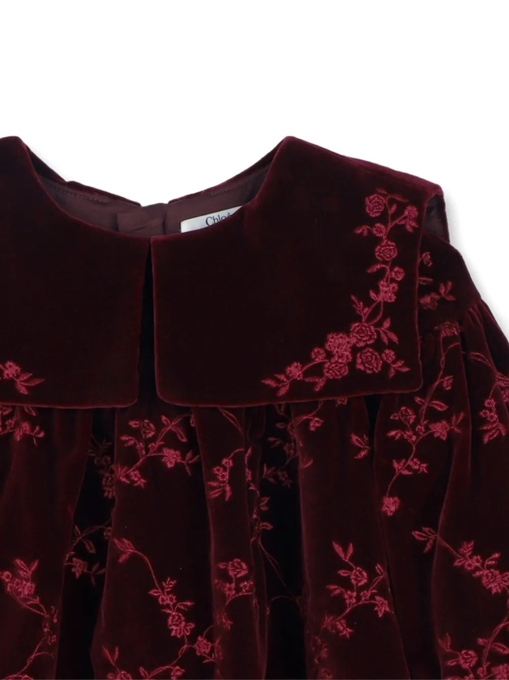 Chloé Kids Fluwelen jurk Rood