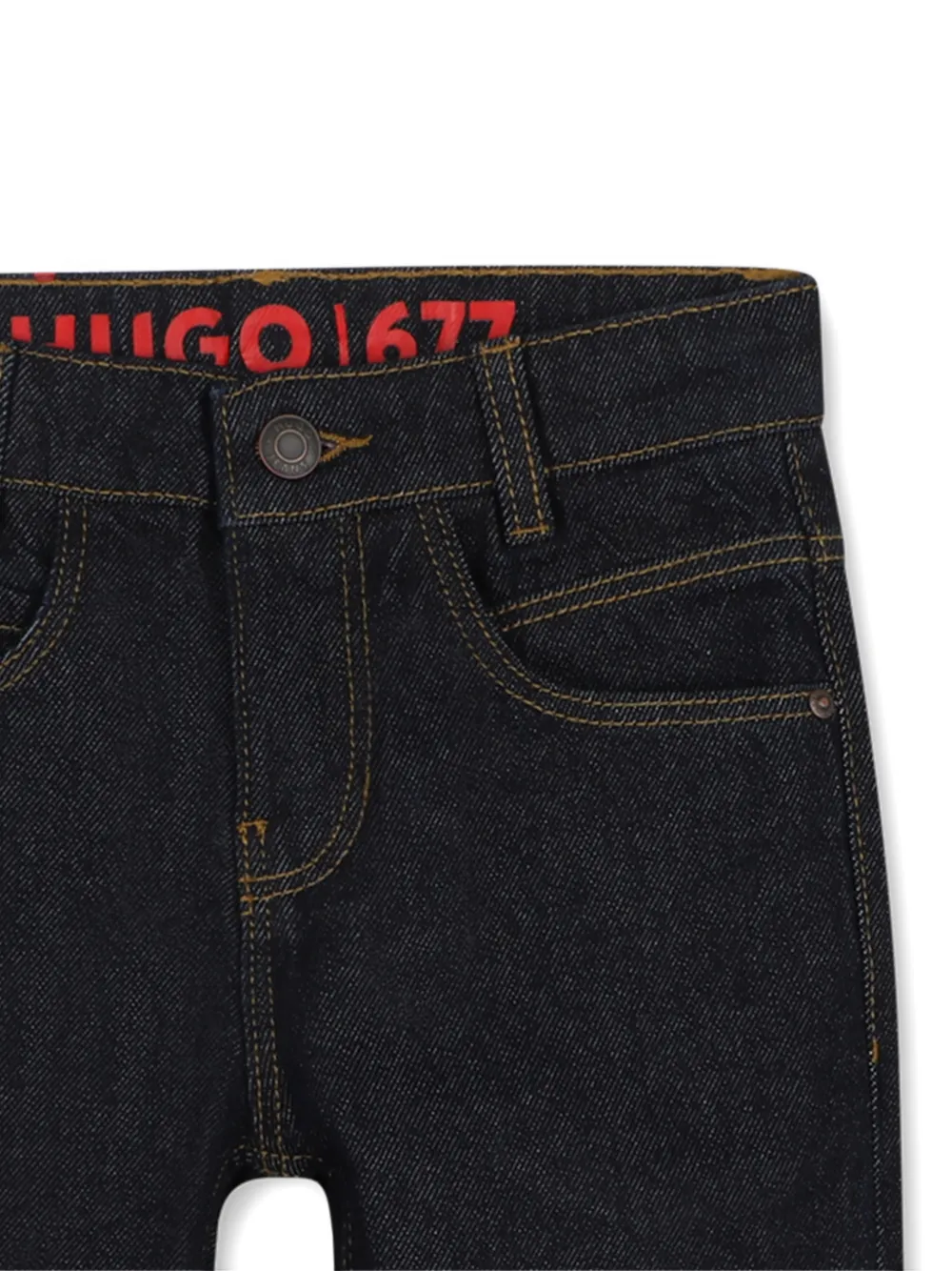 HUGO KIDS Jeans met logopatch Blauw