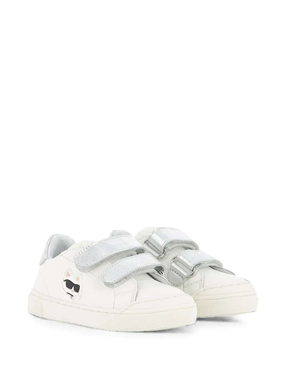 Karl Lagerfeld Kids Choupette sneakers met klittenband Wit