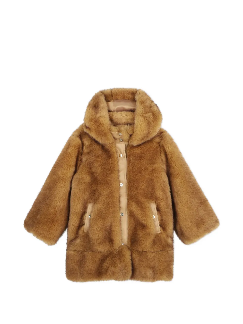 Chloé Kids Pelliccia sintetica con cappuccio - Marrone