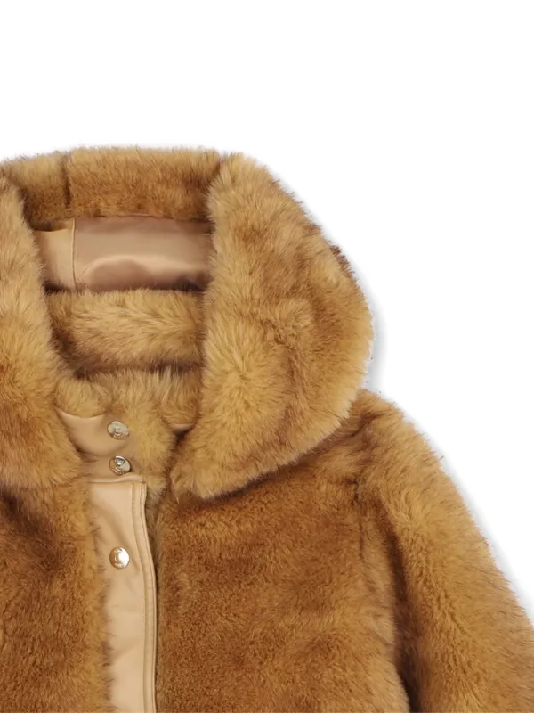 Chloé Kids faux-fur Hooded Coat | Brown | FARFETCH