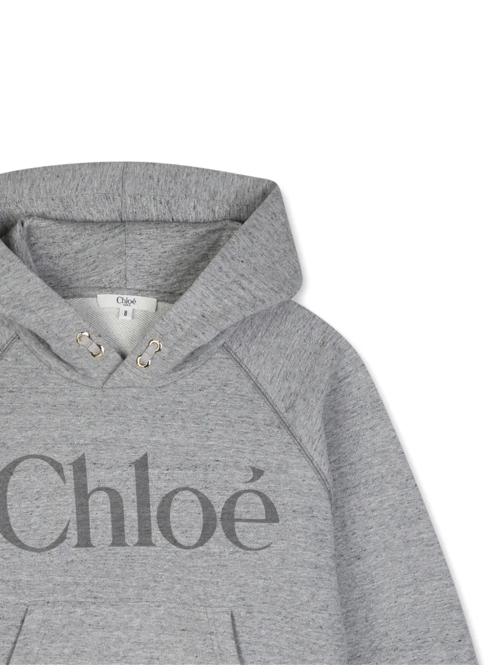 Chloé Kids Hoodie met logo-print en raglan mouwen Grijs