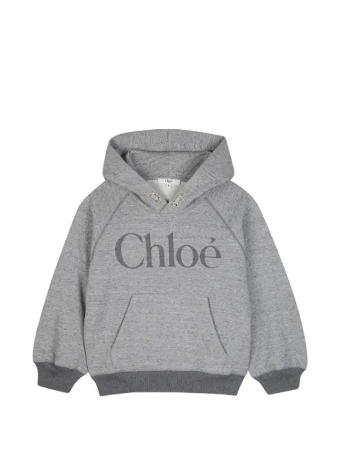 Chloé Kids logo-print raglan-sleeve hoodie