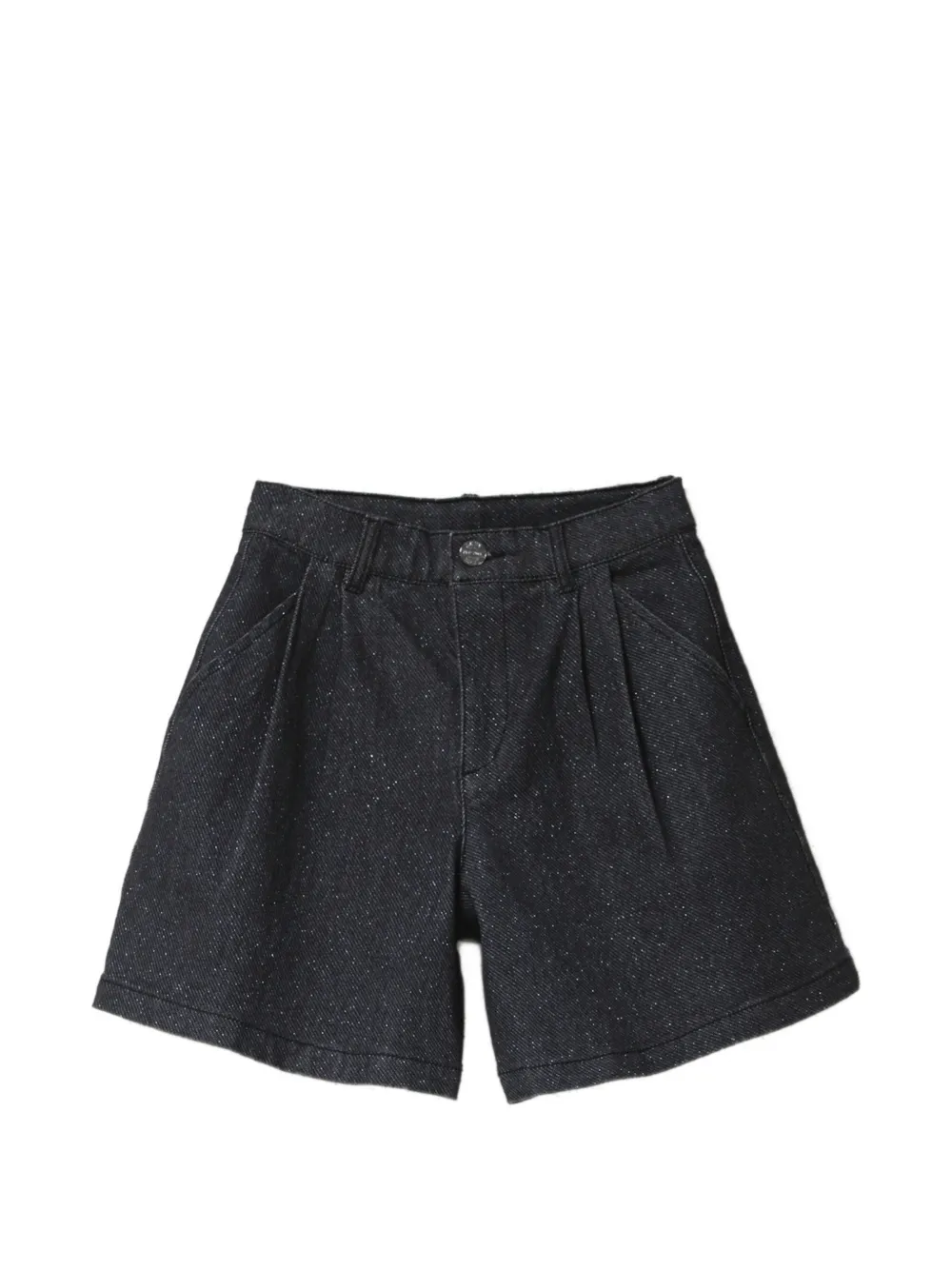 Dkny Kids Shorts denim con glitter e pieghe - Grigio